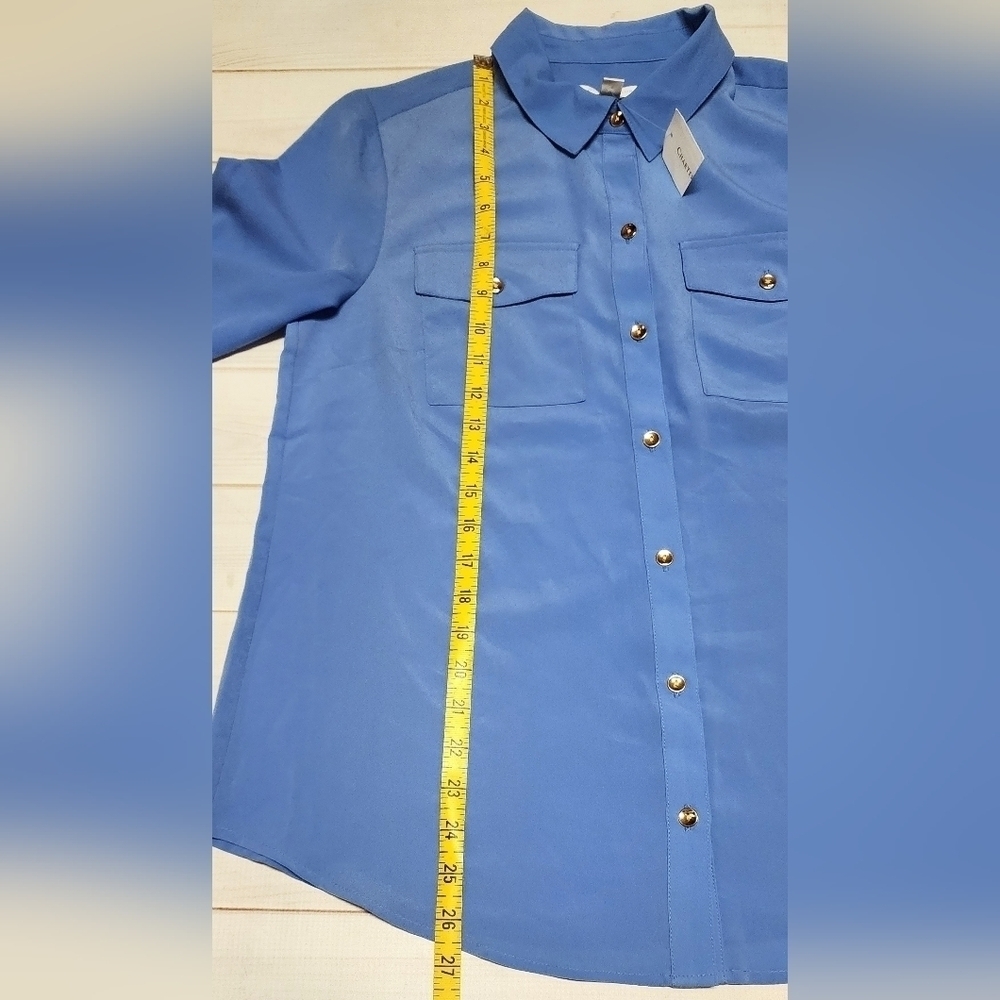 Charter Club Two Pocket Button Blue Shirt Small - New With Tags - Picture 5 of 7